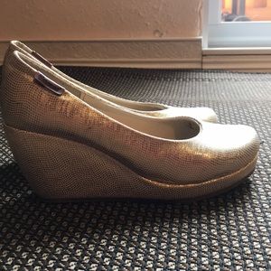 Gold Wedge Shoe
